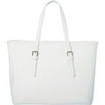 thumbnail image 1 of Classic Italian Leather Handbag Tote, White, 1 of 1