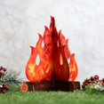 thumbnail image 3 of Centro de mesa decorativo 3D de cartón para fogata, fuego artificial, llama falsa, papel para fiesta, antorcha de llama decorativa (rojo naranja, 2 juegos), 3 of 5