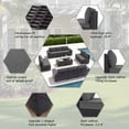 thumbnail image 7 of ALAULM 12 Pieces Outdoor Patio Furniture Set,Brown PE Rattan Sectional Patio Conversation Set with Gray Seat Cushions and 2 Coffee Tables, 7 of 7