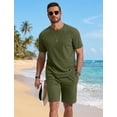 thumbnail image 4 of COOFANDY Men' Short Sleeve T Shirts and Shorts Set Beach Vacation 2 Piece Outfit Summer Lounge Sets Workout Matching Set, 4 of 6