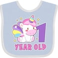 thumbnail image 3 of Inktastic 1 Year Old with Cute Unicorn Birthday Girls Baby Bib, 3 of 4