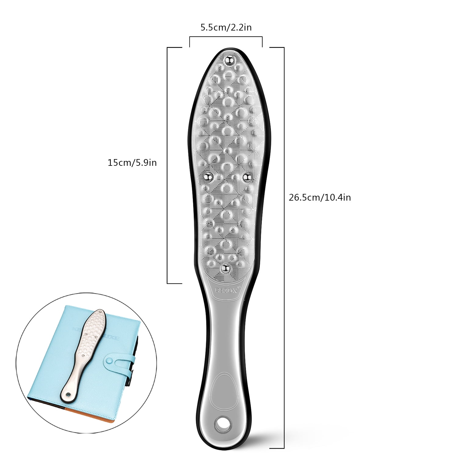 BEZOX Foot File (1 PCS), Double Sided Foot Scraper Callus Remover, Foot  Rasp for Cracked Heel and Foot Corn Removal, Stainless Steel Pedicure File