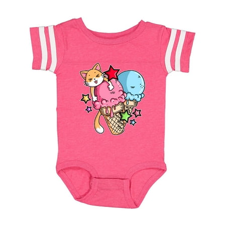 

Inktastic Ice Cream Cones with Orange Cat and Stars Gift Baby Boy or Baby Girl Bodysuit