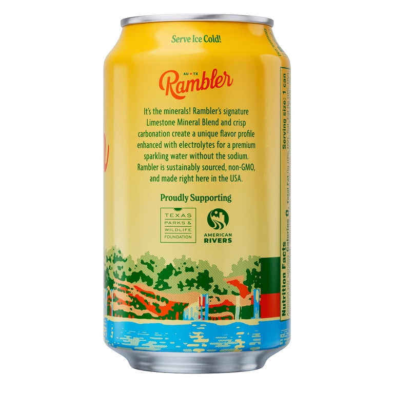 Rambler Sparkling Water, Satsuma 8pk Cans, Texas Limestone