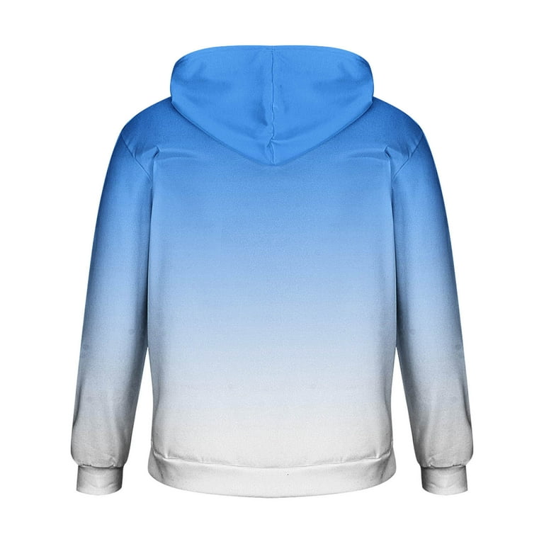 ZCFZJW Mens Ombre Hoodie Long Sleeve Casual Tie Dye Gradient Print