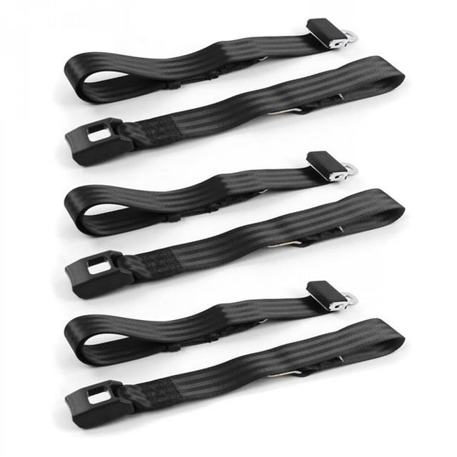 Triumph TR250 1961-1976 Standard 2 Point Black Lap Bench Seat Belt Kit - 3 Belts