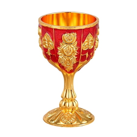 

Decorative Vintage Goblet Floral Embossing Chalice Party Liquor Serving Cup