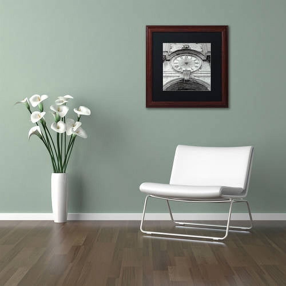Trademark Fine Art "Il Grande Ororlogio I" Canvas Art by Alan Blaustein, Black Matte, Wood Frame