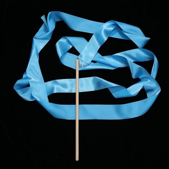 SEWCHICS Durable Blue Rhythmic Dance Ribbons Satin and Iron Streamers for Kids Dancing and Gymnastics 2Pcs 4m