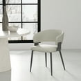 thumbnail image 2 of Luce Oatmeal Textured Leatherette Dining Chair with Metal Legs, 2 of 9