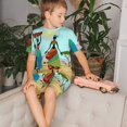 thumbnail image 4 of Sikiie Ensemble de Pyjama à Manches Courtes pour Enfants, Col Rond avec Taille Élastique et Shorts, Ensemble Deux Pièces, Adapté pour Pyjama et Vêtements de Maison-Petit, 4 of 6