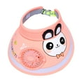 thumbnail image 2 of Lroveb Kids Visor Hat with Fan Children Hats Summer Fans Sunshade Boys Girls Sun Cartoon Cute Sunscreen Empty Top Visor, 2 of 3