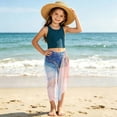 thumbnail image 5 of Sheer Sarong Cover Up For Girls Chiffon Lightweight Sun Protection Wrap Beach Skirts Cute Print Swinsuit Coverups (Free Size, Blue), 5 of 9