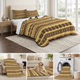 thumbnail image 6 of Quilts King Size Bedding Set, Yellow Brown Boho Lightweight Quilted Comforter, Ethnic Tribe Aesthetic Abstract Art Soft Reversible Bedspread Coverlet with Pillow Covers for All Season, 96" x 106", 6 of 9