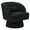 Teddy Fleece | Black, variant on Modern 360° Swivel Barrel Accent Chair, Teddy Fabric Upholstered Round Lounge Armchair with Striped Backrest & Plush Padding for Living Room, Bedroom
