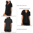 thumbnail image 2 of Conjunto De Pijamas Para Mujer, Ropa De Dormir De Manga Corta, Cuello De Muesca, Transpirable, Ligero, Regalo De Cumpleaños, Bolsillo En El Pecho Para El Hogar, Dormitorio, Sala, 2 of 6