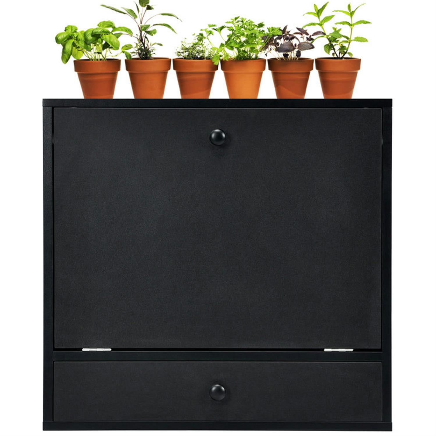 Demi Bonn Wall-Mount Floating Desk, Foldable Space Saving Laptop Workstation for Laptops, Books, Tablets, and Art, Black