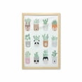 thumbnail image 1 of Woodland Wall Art with Frame, Pattern of House Plants in Various Funny Animal Pots Botanical Art, Printed Fabric Poster for Bathroom Living Room, 23" x 35", Multicolor, by Ambesonne, 1 of 2