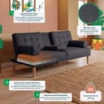 thumbnail image 2 of Sofá Cama Makora Queen con Memory Foam Color Oxford Lino Respaldo Reclinable de 3 Posiciones, 2 of 10