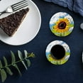 thumbnail image 6 of FMSHPON Oil Painting Texture Sunflowers under The Blue Sky Set of 4 Round Coaster for Drinks, Absorbent Ceramic Stone Coasters Cup Mat with Cork Base for Home Kitchen Room Coffee Table Bar Decor, 6 of 6
