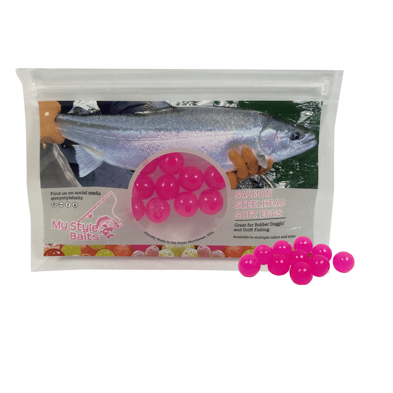 Fishing Beads Artificial Round Float Fishing Eggs for Steelhead Salmon Trout  New Pink 12mm 10pcs 
