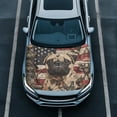 thumbnail image 2 of KUIFORTI USA Flag Car Hood Cover Protector Hunting Camo Hood Covers for Cars, Sedan, Patriotic Decor Pug Dog Car Bonnet Banner Easy Installation, 2 of 6