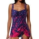 thumbnail image 1 of Gibobby Conjunto de Bañador Sexy Traje de baño dividido para mujer Tankini conservador Camiseta sin mangas de dos piezas Estampado de lunares(Marina,XL), 1 of 5