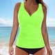 thumbnail image 1 of Traje de baño de bikini liso sin mangas para mujer, traje de baño push-up acolchado, conjuntos de blusa de traje de baño de poliéster para mujer, 1 of 5