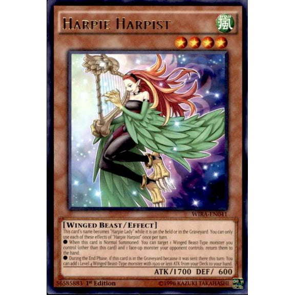YuGiOh Wing Raiders Rare Harpie Harpist WIRA-EN041