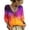 Orange, variant on Womens 3/4 Length Sleeve Tunic Tops V Neck Lace Casual Loose Fit Blouses Boho Fashion Loose Fit Work Blouses