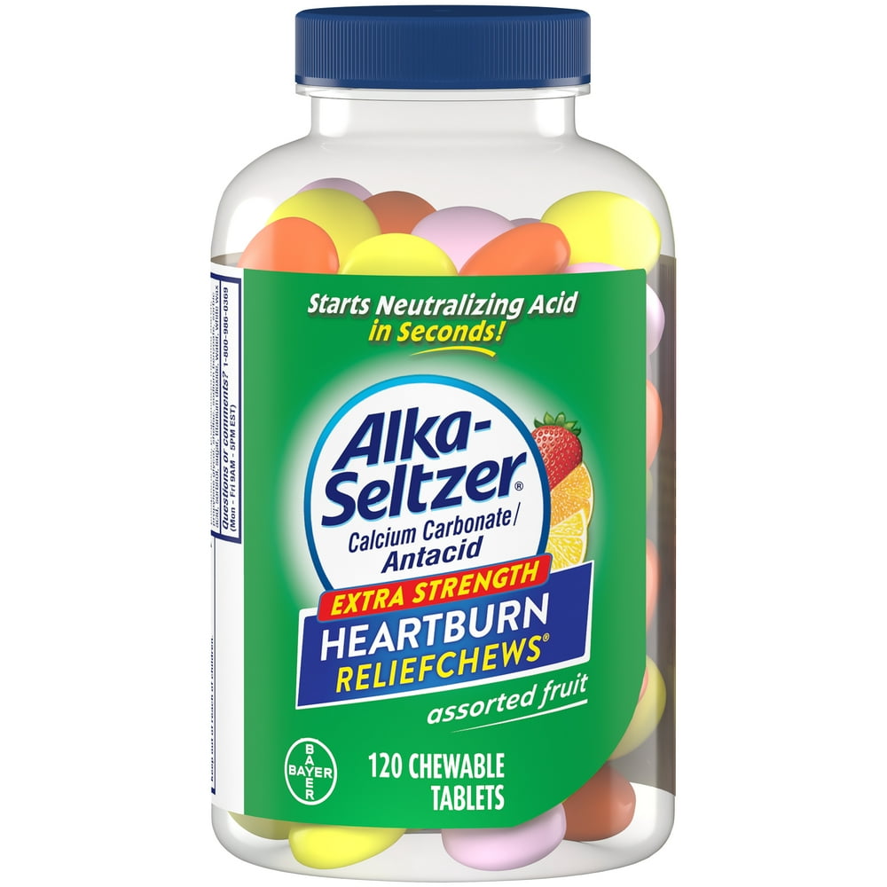 AlkaSeltzer Extra Strength Heartburn Relief Chews Antacid Tablets 120 Count