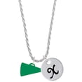 thumbnail image 1 of Delight Jewelry Acrylic 3/4" Green Megaphone Silvertone Script Initial Disc - X - Charm Necklace, 20"+3", 1 of 1