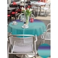 thumbnail image 5 of Outdoor Tablecloth with Umbrella Hole for Patio/Picnic/Party/Camping, Teal Purple Ombre Waterproof Table Cloth Round Cover Washable, Modern Gradient Abstract Art (Dia 60"), 5 of 8