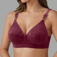 thumbnail image 2 of Bras for Women,Soft Wireless Comfort Bra Seamless Support Everyday Wear Lightweight Breathable T-Shirt Bra Wide Band For Women,Sports Bras for Women,Wine,44, 2 of 4