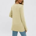 thumbnail image 4 of Goodtrade8 Casual Tops Women Khaki Long Sleeve Solid Color Crew Neck Shirts for Women, 4 of 8