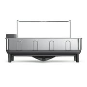 simplehuman Kitchen Dish Drying Rack, Fingerprint-Proof Stainless Steel Frame, Grey Plastic