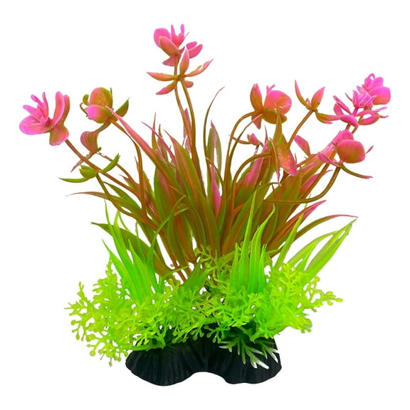 Aquarium Decoration Plants Fake Aquatic Ornaments With Weighted Base No Maintenance Required For Fish Tank Enthusiasts Who Want Realistic Underwater World Simulation
