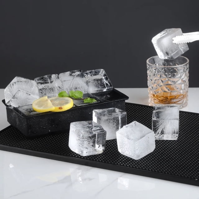 DEKAXID 4/6/8/15 Molde para bandeja de hielo grande de rejilla gigante de silicona de grado alimenticio, molde cuadrado para cubitos de hielo, molde para hacer cubitos de hielo DIY