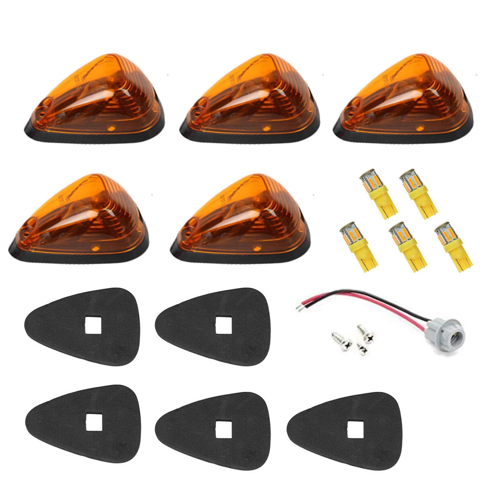 YeekTok 5 Pcs Cab Marker Light, LED Roof Top Truck, w/ Amber LED