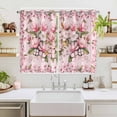 thumbnail image 2 of Pink Orchid Kitchen Curtains Window Panels, Spring Floral Flowers Leaves Botanical Insulated Window Treatment Curtain, Grommet Curtains for Bedroom/Living Room/Bathroom, 2 Piece 52"Wx72"L, 2 of 8