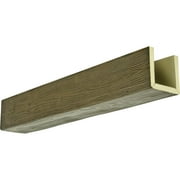 4"W x 10"H x 8'L 3-Sided (U-beam) Sandblasted Endurathane Faux Wood Ceiling Beam, Premium Walnut