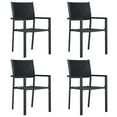 thumbnail image 1 of vidaXL Garden Chairs 4 pcs Black Plastic Rattan Look, 1 of 5