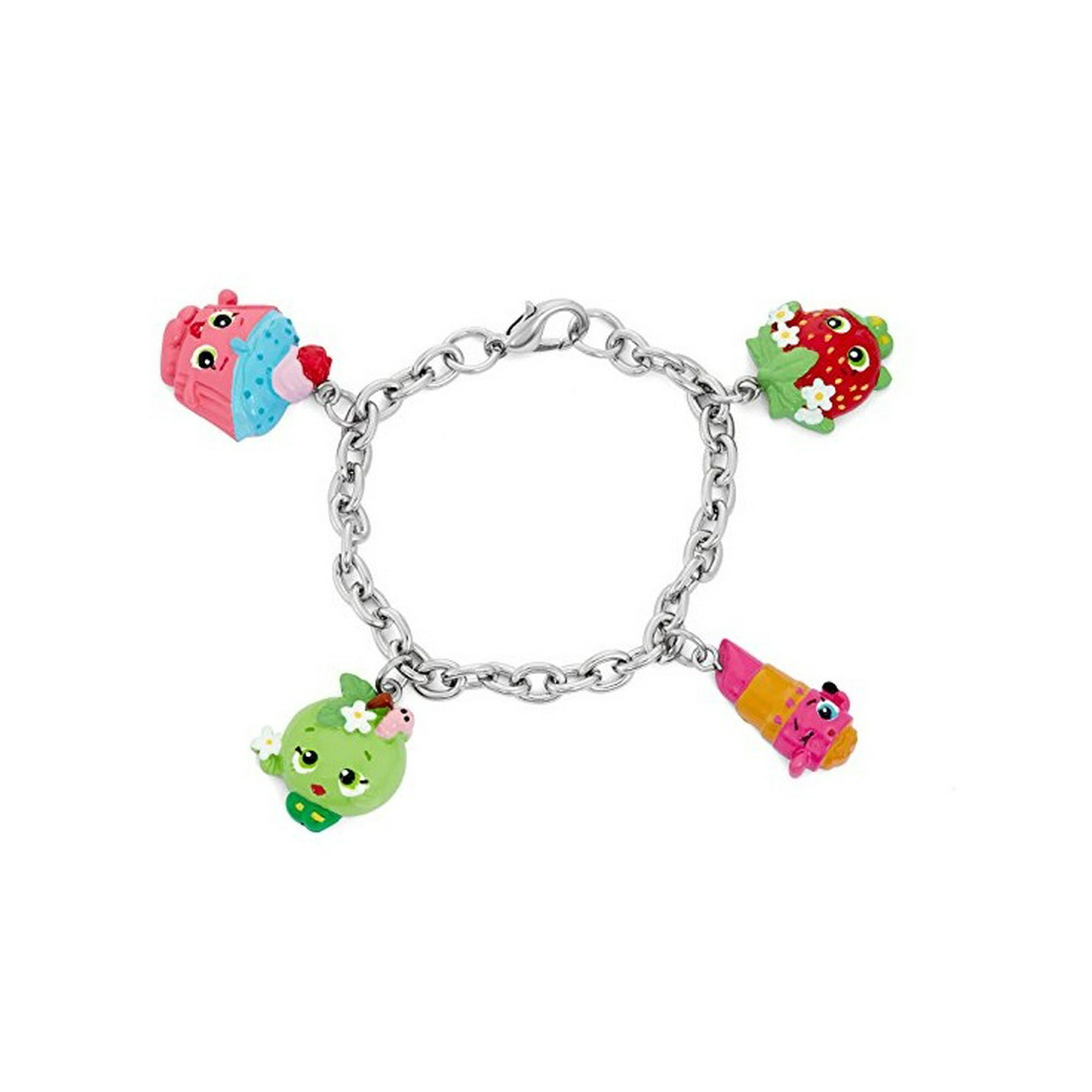 Shopkins Painted Character Charm Bracelet Cupcake Chic Apple Blossom Strawberry Kiss Lippy Lips Walmart Canada