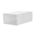 thumbnail image 1 of Caja de almacenamiento de zapatos transparente plegable, organizador de zapatos apilable de plástico, 1 ud.(Compre 2 y ahorre 10%), 1 of 7