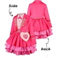 thumbnail image 7 of Satmonnus G'irls Pink Princess Dress Costumes, K'ids Pink Costume Contains Coat, Dress, Waist Belt, Heart Bag & Chain for Cosplay, Halloween Christmas Birthday Cosplay Party, 7 of 7