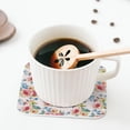 thumbnail image 5 of Yiaed Rose Flowers Print Leather Coasters for Drinks - Cup Coasters Coffee Table Kitchen Table Bar, Home & Office Gifts Handmade Drink Coasters-Square, 5 of 6