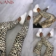 thumbnail image 1 of Pantalons Stretch en Cuir Imprimé Léopard pour Femmes, 1 of 3