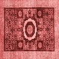 thumbnail image 1 of Ahgly Company Machine Washable Indoor Square Abstract Red Modern Area Rugs, 6' Square, 1 of 4