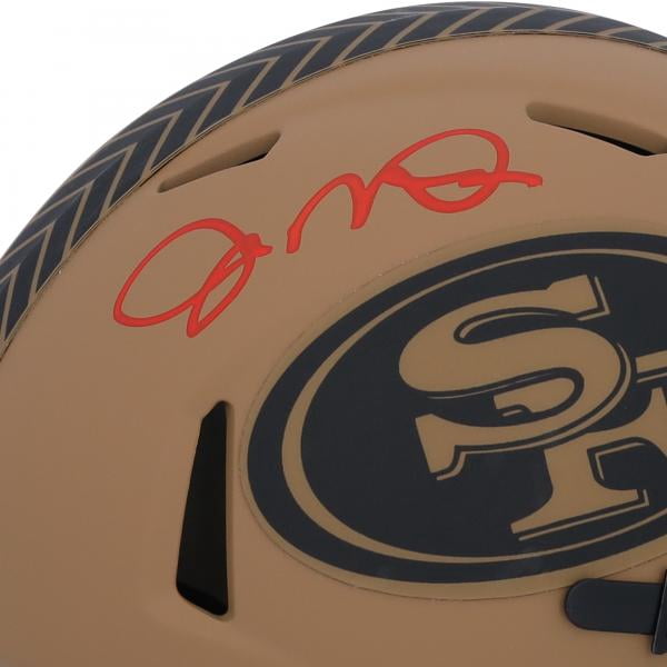Joe Montana San Francisco 49ers Autographed Riddell 2023 Salute to Service Speed Mini Helmet - Signed in Red Ink - Fanatics Authentic Certified