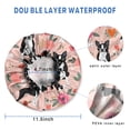 thumbnail image 3 of Shower Caps,Boston Terrier Dog and Flower Florals Waterproof Shower Cap for Women 4 Pieces,Double Reusable Hair Cover for Shower PEVA Elastic Stretch Hem, 3 of 7